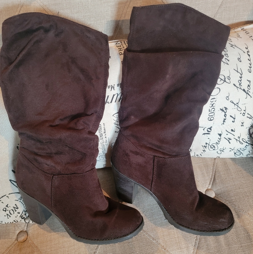 Soft brown suede boots